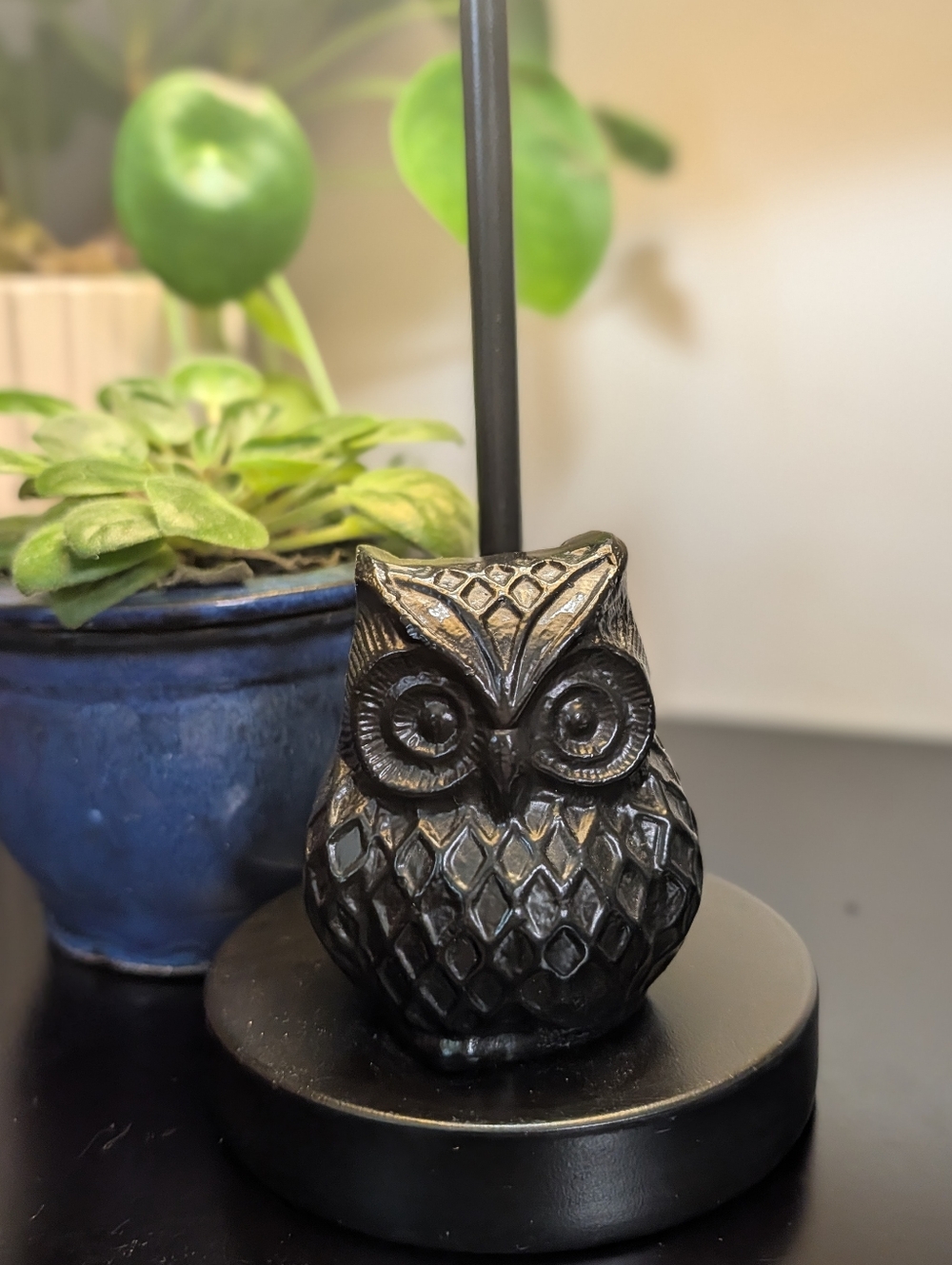 Owl Base Table Lamp with Beige Shade